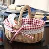 Multi-Purpose Storage Basket Hand Woven Picnic Basket Wicker Woven Basket  Outdoor Camping