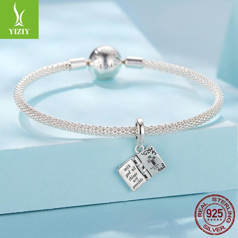 Openable Cross Pendant Jewelry Accessories, Cross-Border Popular Accessories S925 Sterling Silver Beads