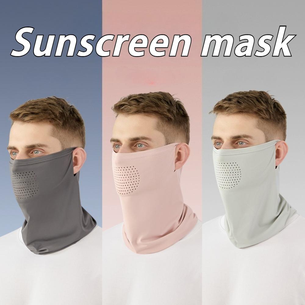 Ice Silk Mask for Men Breathable and Cool In Summer Outdoor Cycling Hiking Face Cover Neck Wrap UV Protection Ear Bandana Scarf