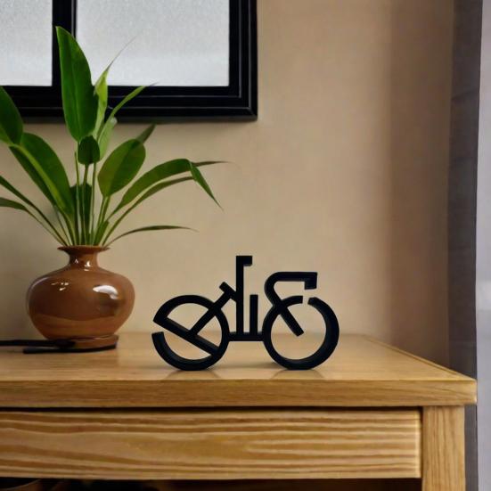 Minimalistic Bicycle Sculpture Abstract Wire Frame Road Mountain Bike Silhouette Statue Figurine Desktop Decoration Ornament Cyclist Present