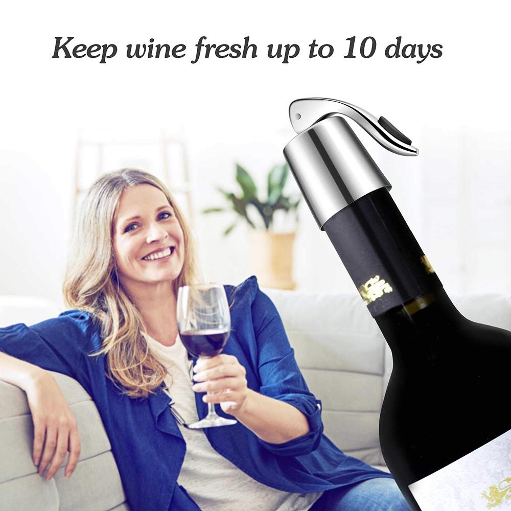 Bottle Wine Stopper Wine Bottle Plug With Silicone Beverage Bottle Stopper Reusable Wine Saver Bottle Sealer Keeps Wine Fresh