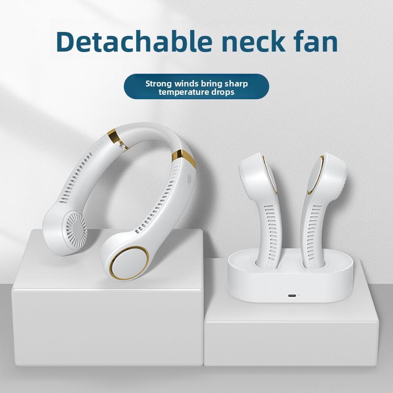 2022 Lazy Bladeless Neck-Mounted Fan USB Charging Brushless Motor 3rd Gear Mechanical Control 3-6 Hours Silent Mini 4000mAh