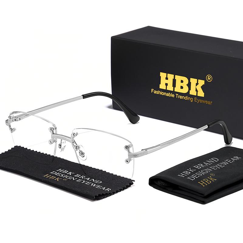 HBK Безрамные Мужские Солнцезащитные Очки Винтажные Зеркальные Роскошные Женские Солнечные Очки Прямоугольные Дизайн Бренда Очки для Морского Путешествия UV400