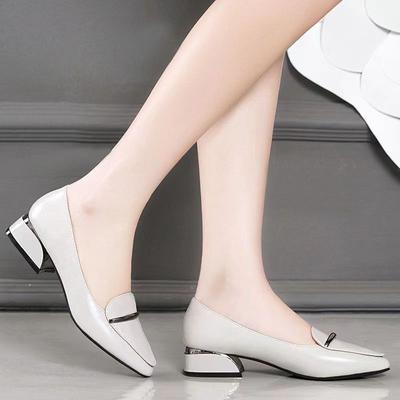 Модная женская обувь на среднем каблуке, офисные туфли-лодочки, мокасины с острым носком по акции 39 Высокое качество Шикарный Острый Элегантное Платье