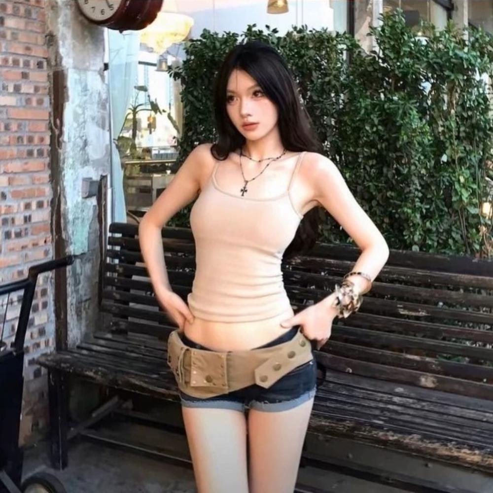 Vintage Hip-hop Belt Zinc Zinc Alloy Waistband with Bag Retro Grunge Bum Belt Streetwear