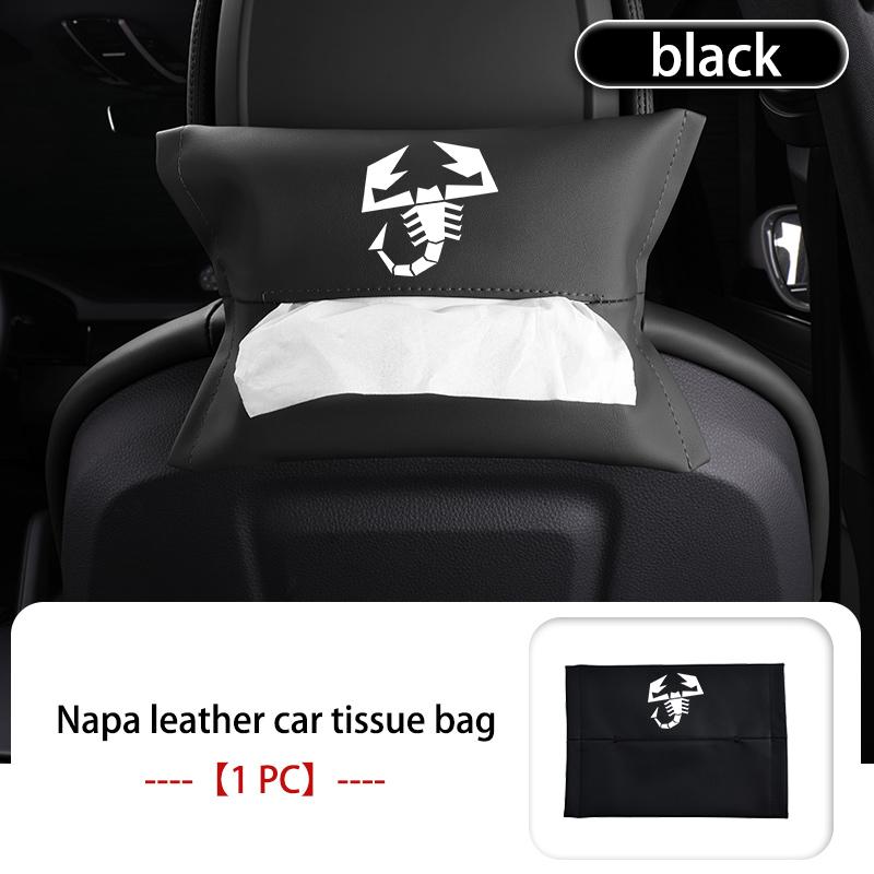 Car Styling Tissue Bag Armrest Box Paper Towel Interior Organizer Accessories For Abarth FR FIAT 124spider 500 Albea Astra Stilo EK1