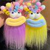 Cute Antenna Beeping Lips Long Hair Monster Car Keychain Pendant Book Bag Pendant Plush Doll Gift