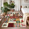 Christmas Custom Name Printed Square Area Rug Soft Non Slip Floor Carpet For Bedroom Holiday Gift