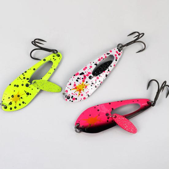 5Pcs 2CM/2G 4CM/4G 6CM/10G Spinner Blade Lure with Hook Metal Rotating Sequin Spoon Spinnerbait Saltwater Freshwater Bass Fishing Accessories