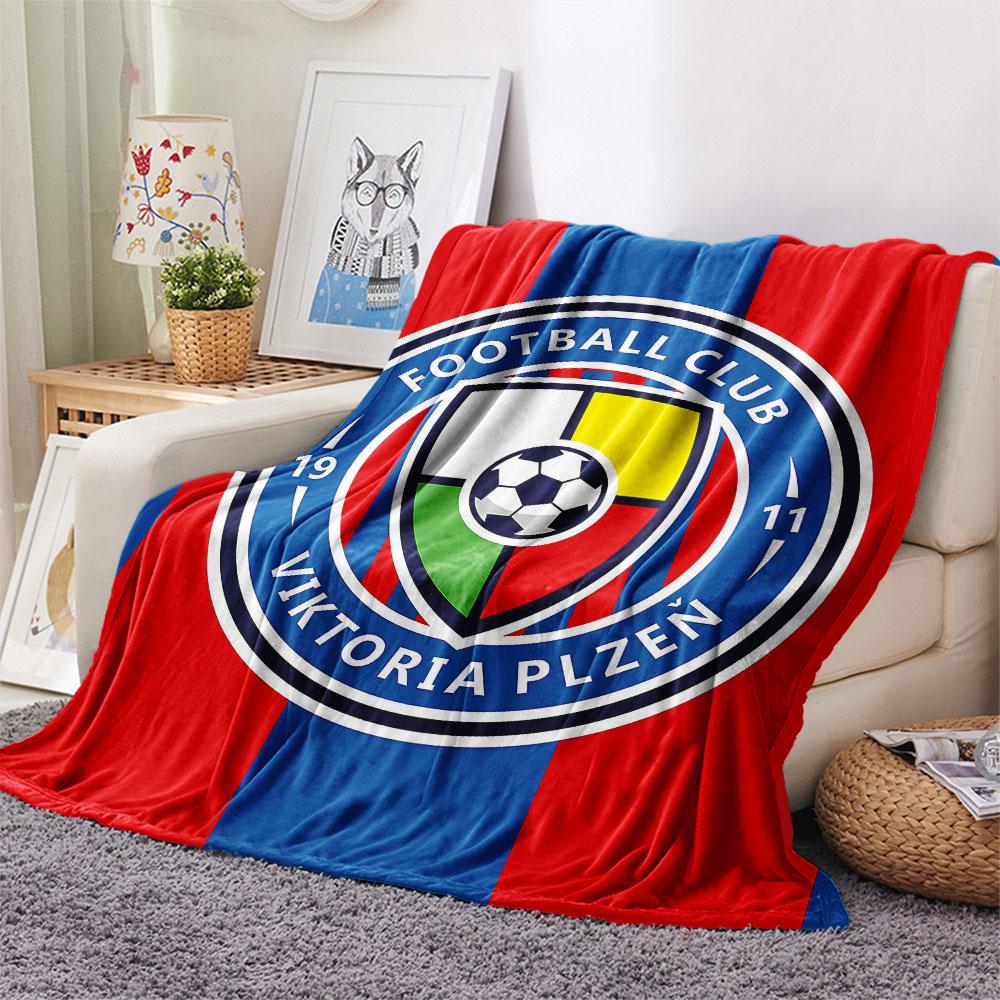 1PC FC Viktoria Plzen Patterned Flannel Blanket Suitable For All Seasons for Home Decor Warmth and Comfort Gifts Holiday Present