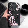 Розовые Цветы Персика Цветочный Чехол Для Samsung S26 S25 S24 Ultra S23 S22 S21 FE A15 A16 A17 A26 A35 A36 A37 A54 A55 A56 A57 5G Чехол с Текстурой Кожи
