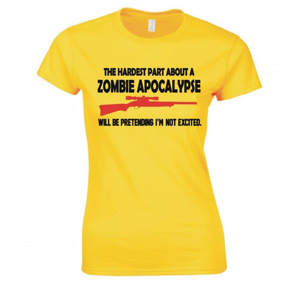 Zombie Apocalypse Pretending Im Not Excited Ladies TShirt New
