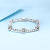 Temperament Hot Style S925 Sterling Silver Full Moissanite Bracelet for Women Pt950 Gold Plated High Quality Light Luxury Bracelet