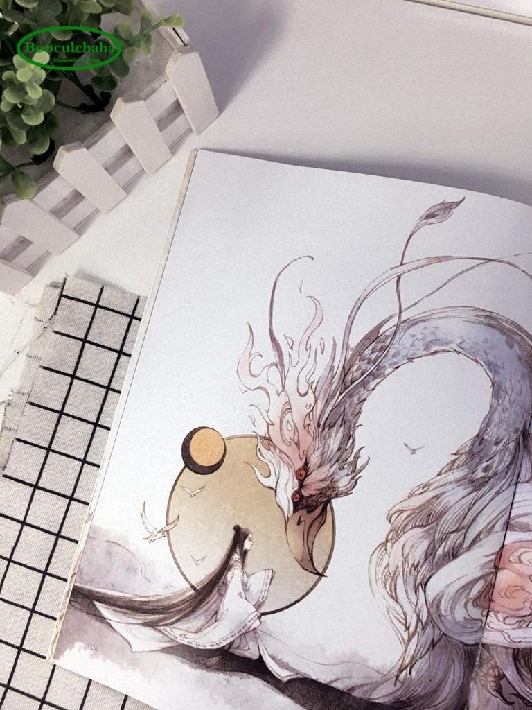 2 Pack Chinese Aesthetic Ancient Style Line Drawing Book Colored Pencil Illustration Comic Path Sweep Flower -