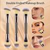 Двусторонняя кисть для макияжа: Кисть с мягкой щетиной для тональной основы, контура, пудры и пламени для многофункционального использования в макияже