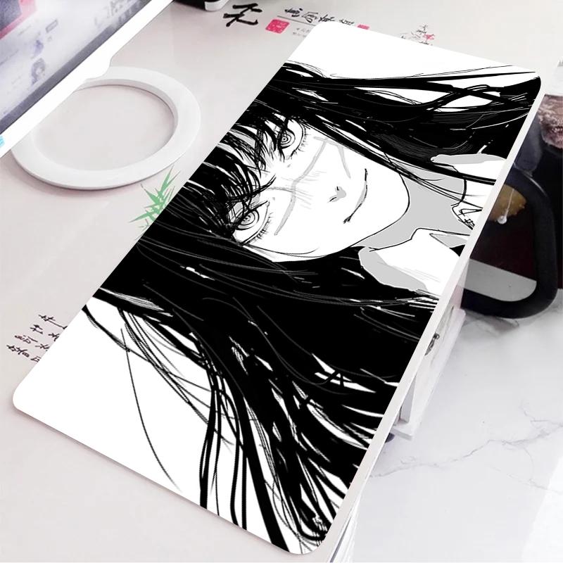 Art Pretty Comic Black White Girl Mouse Pad Dark Girls Gamer Computer Laptop Gaming Pc Accessories Keyboard Laptop Desk Mats