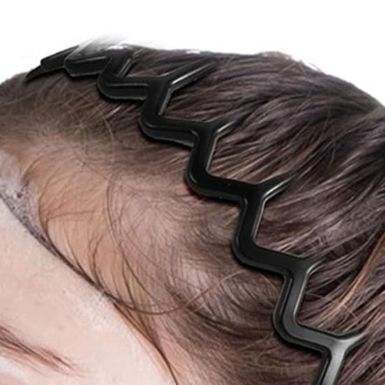 Зубчатая повязка на голову с зигзагообразным узором в форме зуба для мужчин и женщин в стиле 90-х годов, волнообразная повязка на голову с нескользящей ручкой, аксессуар для волос