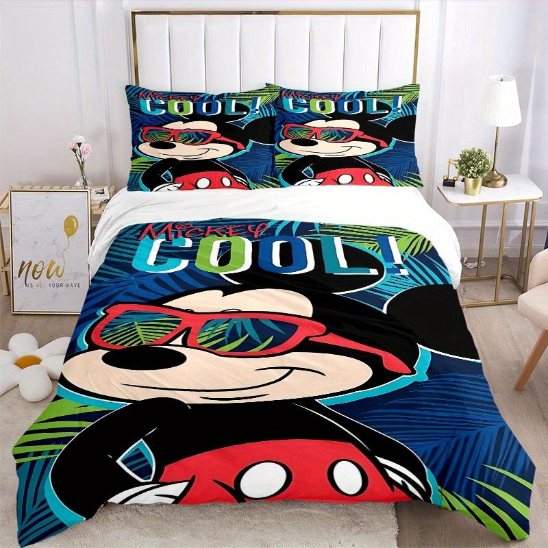 3pcs Mickey Cool 1 Cover+2 Pillowcases, Pillow Inserts Not Included, Machine Washable, All-Season Use, Teen and Adult Rooms120