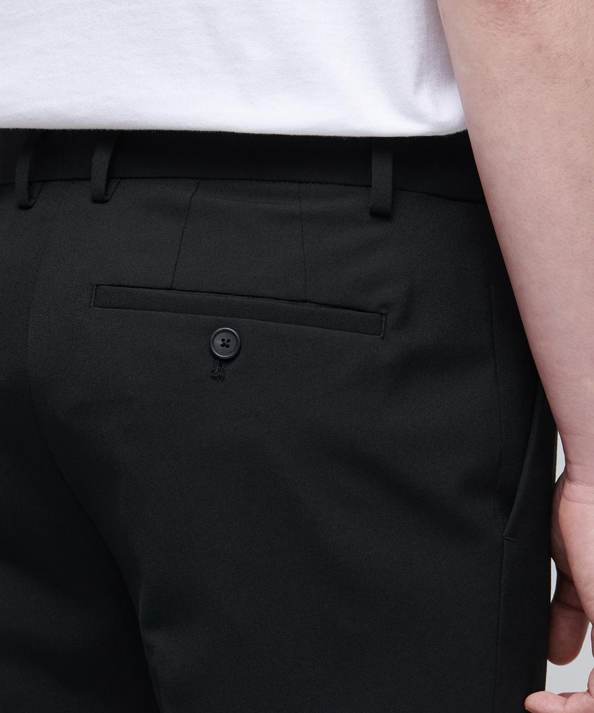 MUSINSA STANDARD Lightweight Semi-Wide Hidden Banding Slacks [Black]