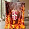 Serbia Printed Flannel Blanket Skin Friendly Warm Decorative Throw for Indoor Couch Bed Daily Use