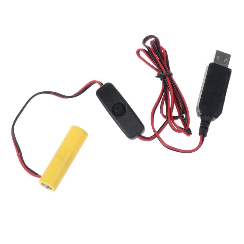 Universal 3/4.5/6V AA LR6 Battery 3V AAA Battery Eliminator USB Power Supply Cable with Switch for Radio LED Light Toy