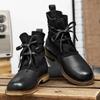 FashionStylish Male Business Casual High Top Shoes Genuine Leather Lace-Up for Men Motocross Boots High Quality All-match Male Boots