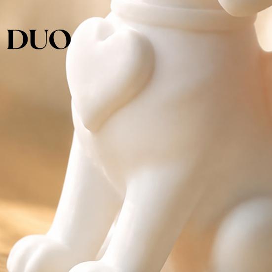 Decorative Desktop Animal Sculpture Angel Wing Dog Memorial Statue, 3D Printed White Pet Figurine, Heartfelt Ornament Minimalist Puppy Sculpture, Home