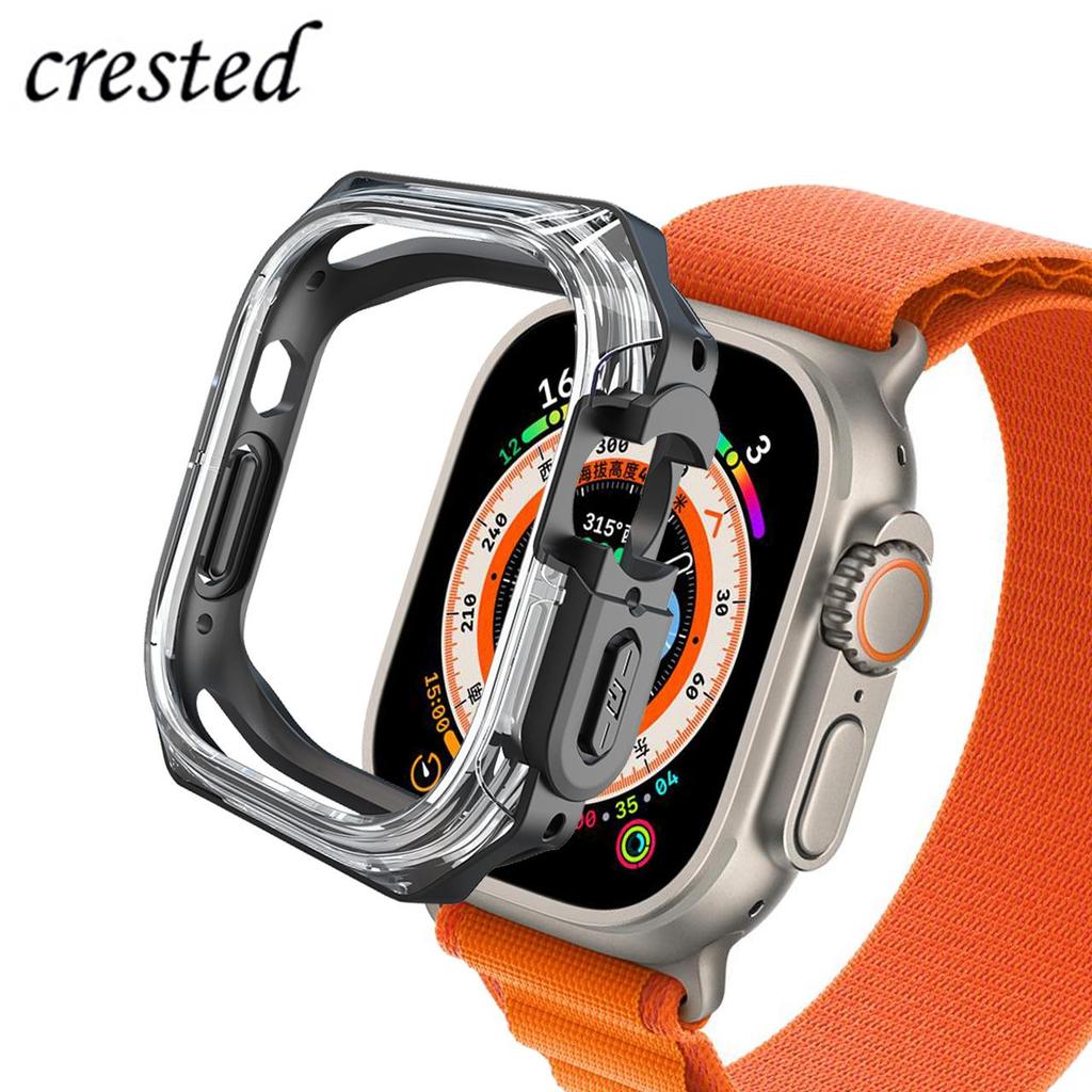 Чехол для Apple Watch Case ultra 49мм 44мм 40мм 45мм 41мм аксессуары Защитная пленка для экрана ТПУ+ПЭ Защитный бампер iWatch series 9 8 7 SE 6 5