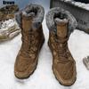 Men's Boots Large Waterproof Non-slip Plus Velvet Snow Boots Winter Men's Cotton Boots Casual Martin Boots Outdoor High-top Warm Boots 38-47