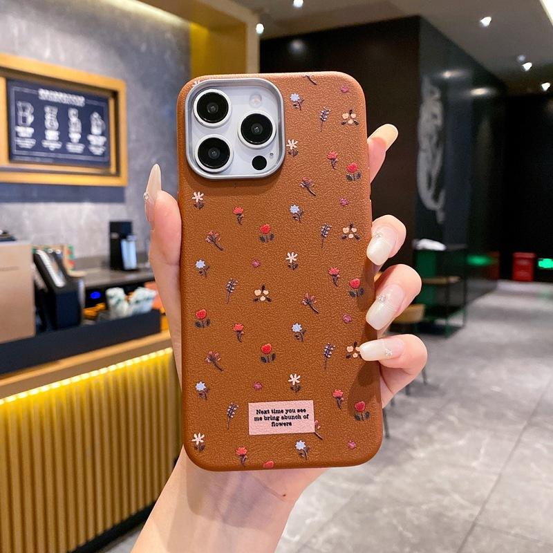 Чехол для мобильного телефона Samsung S26 в стиле Хёны, с мелкими цветами, A17, нишевый, улучшенный, с кожаным рисунком, S25plus, защитный чехол