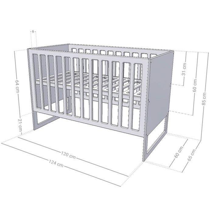 CHRUPPY Baby Bed 60 X 120 Cm Natural Wood