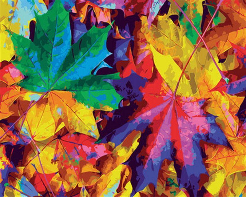 RUOPOTY Paint By Numbers Tree Landscape Wall Art Unique Gift Home Decor Coloring By Numbers Leaf For Living Room