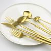 6Pcs Matte Gold Stainless Steel Daily Use Dinnerware Cutlery Set Tableware Teaspoon Flatware Wedding Dinner Dessert Set