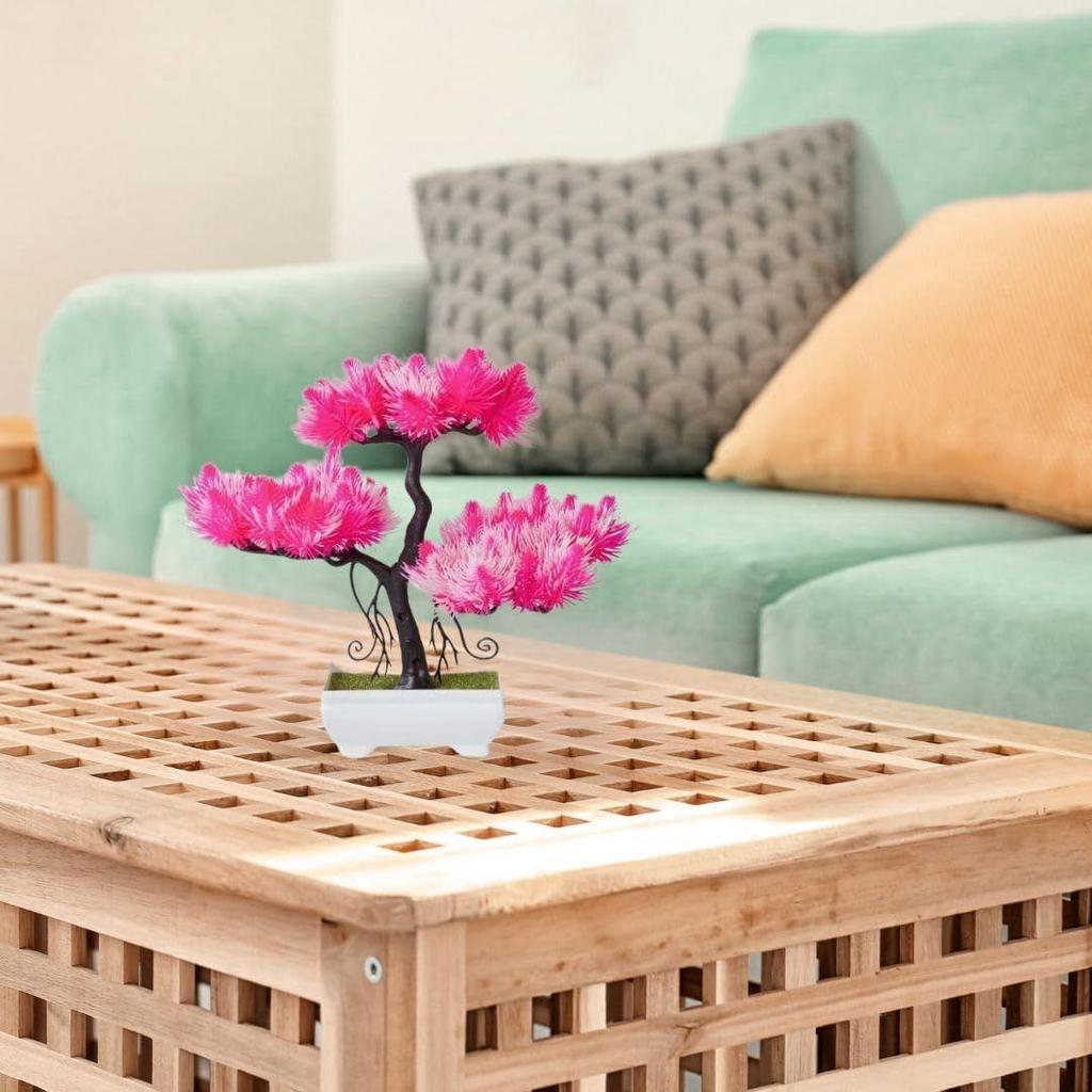 1 Pc Artificial Bonsai Flower with Designer Pot for Christmas,Home Decor,Artificial Plant Bonsai Fake, Living Room