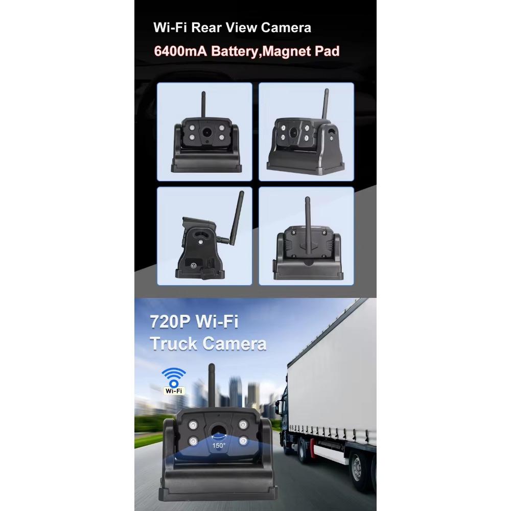 Цифровой беспроводной 7-дюймовый DVR с четырьмя мониторами, циклическая запись видео, солнечные магнитные камеры заднего вида для каравана