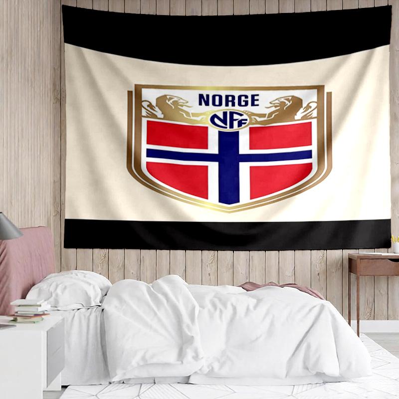 1PC Norwegian Football Crest Tapestry, Unique Design Tapestry, Suitable for Bedroom,Livingroom, Playroom,Heartwarming Holiday Gifts
