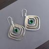 Chrome Diopside Gemstone 925 Sterling Silver Handmade Jewelry Hook Earrings2.44" EE-70-4