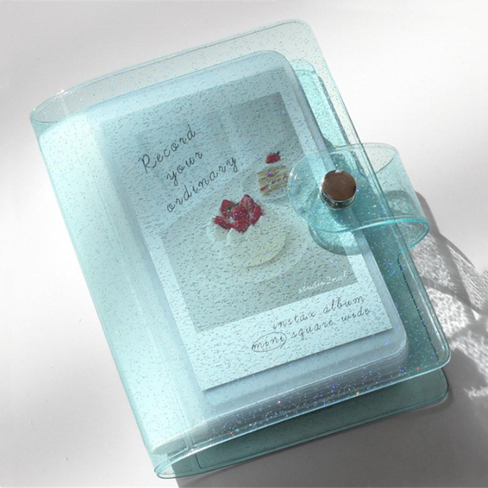 LOMO Cards Jelly Color Transparent Glitter Photo Album Card Holder Mini Photo Album Card Stock