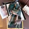 Nordic Style Autumn And Winter Imitation Cashmere Large Grid Warm Shawl Scarf, Unisex Fashion Versatile Tassel Scarf