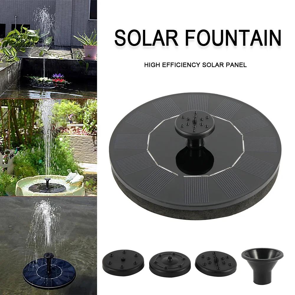 Solar Powered Fountain Pump Floating Panel 4 Nozzles for Garden Pond Bird Bath Outdoor Water Decor Automatic Water Feature