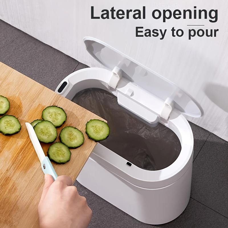 7L White/Grey Trash Can Smart Sensor Trash Can Automatic Household Electronic Kitchen Trash Bin Toilet Waterproof Narrow Seam Sensor Bin