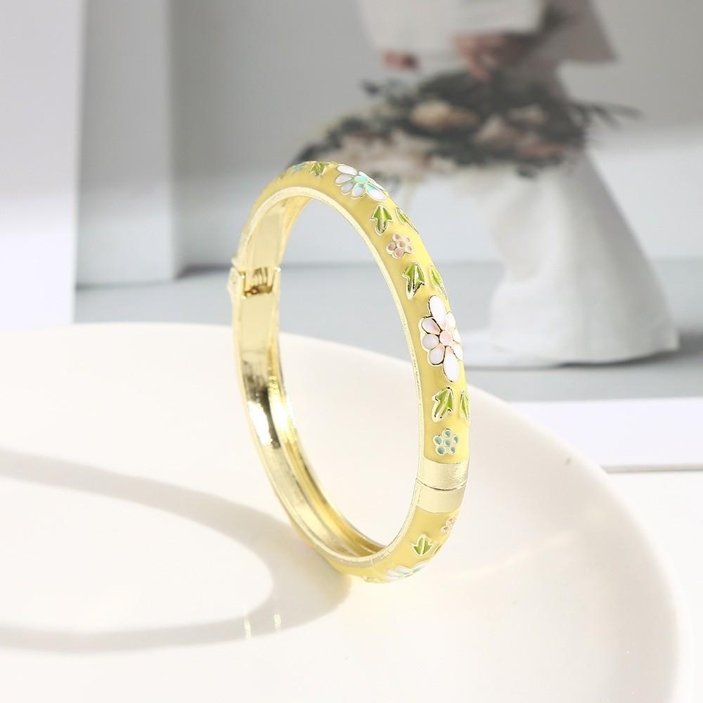 Zinc Zinc Alloy Material Enamel Bracelet Colorful Cloisonne Bracelet Cloisonne Bangle  Women's Accessory