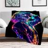 Neon Joker Art Print - Colorful Wall Decor for Bedroom or Living RoomBlanket Flannel Throw Blanket for Sofa, Bed, Travel, Camping, Office