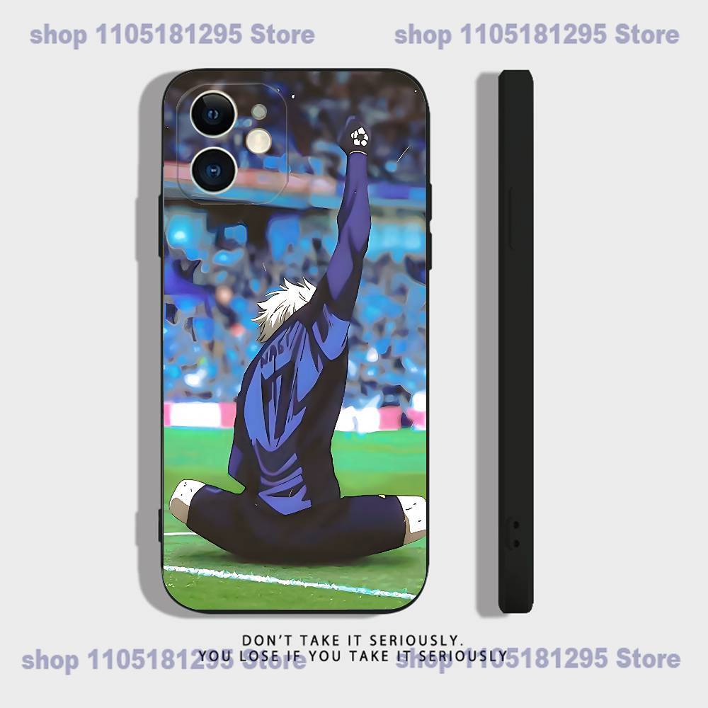 A-Аниме Blue Lock Чехол для телефона для iPhone 17,16,15,14,13,12,11,XR,Pro,XS,Max,XR,Plus,Mini Мягкий силикон Черный Ударопрочный