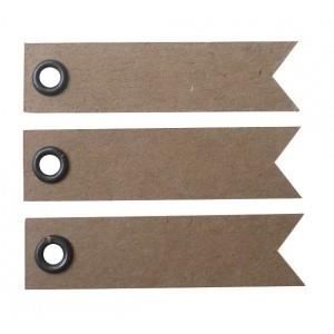 Бирки-люверсы - крафт - 20 шт. - 50x12 мм - Творческие занятия - Персонализация упаковки