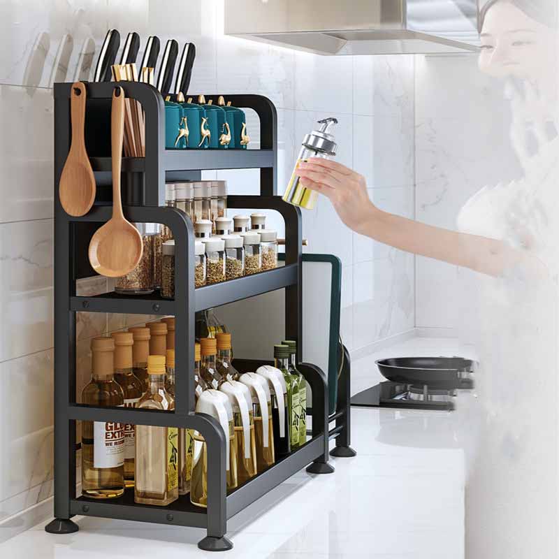 Утолщенная кухонная полка для хранения, полка для приправ, подставка для ножей, столешница, многофункциональное хранилище