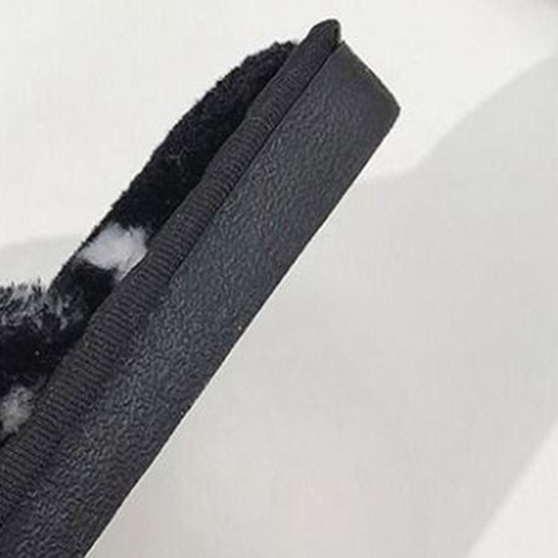 Осенне-зимние хлопковые тапочки, милые пушистые хлопковые тапочки с леопардовым принтом, женские хлопковые тапочки