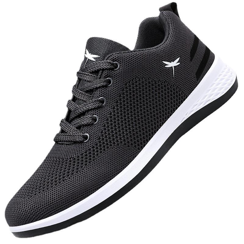 Red Dragonfly Men's Flyknit Sports Shoes - Non-slip, Soft Sole, Casual Travel Sneakers for Spring, Summer, and Autumn