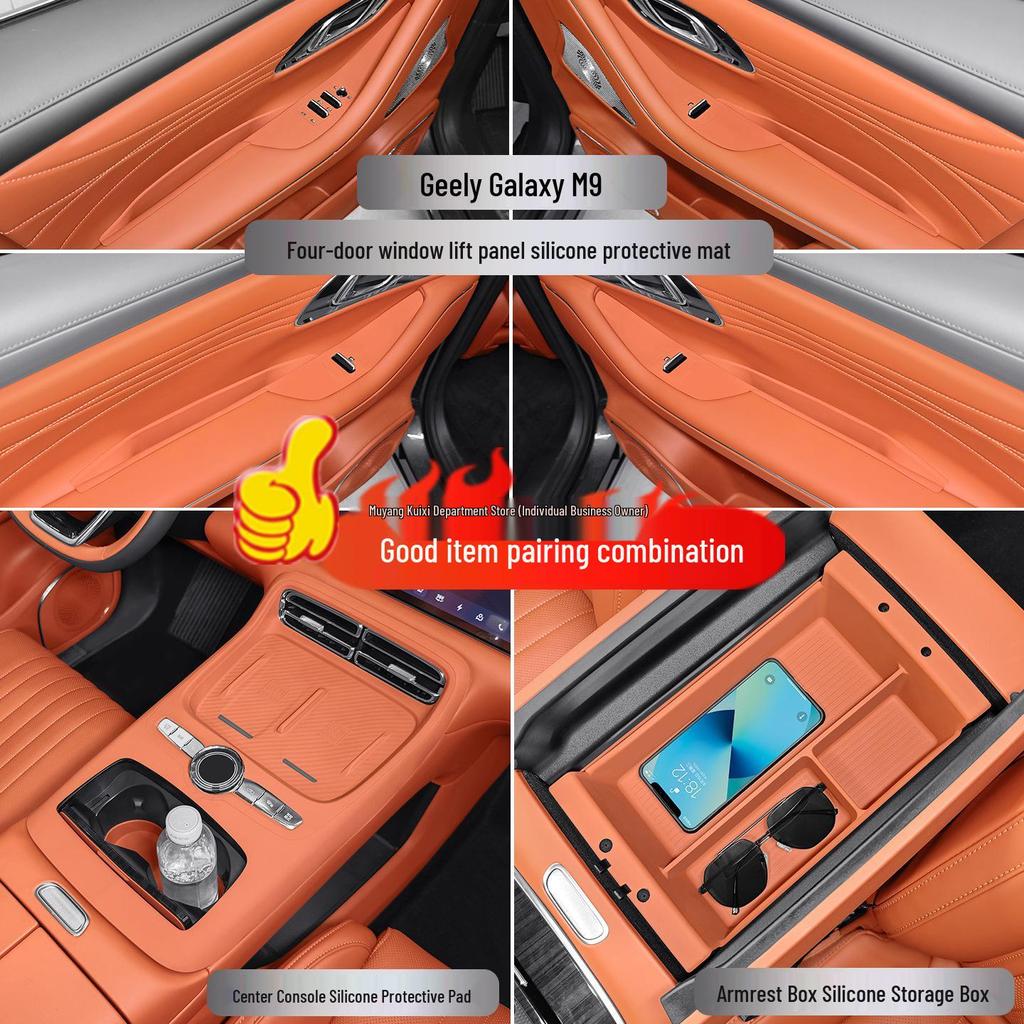 Силиконовая защитная накладка на подлокотник и аксессуары-органайзеры для Geely Galaxy M9