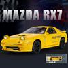 1/24 Mazda RX7 Initial D Гоночная игрушечная машина JDM Модель 1:24 Литых Металлических Модели Автомобилей Миниатюрная Коллекция Звука и Света Подарок для Мальчика Ребенка
